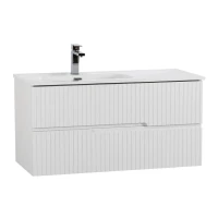 Мебель для ванной комнаты Cezares Duet 100 L bianco lucido, раковина Cezares CZR-8095-100-L