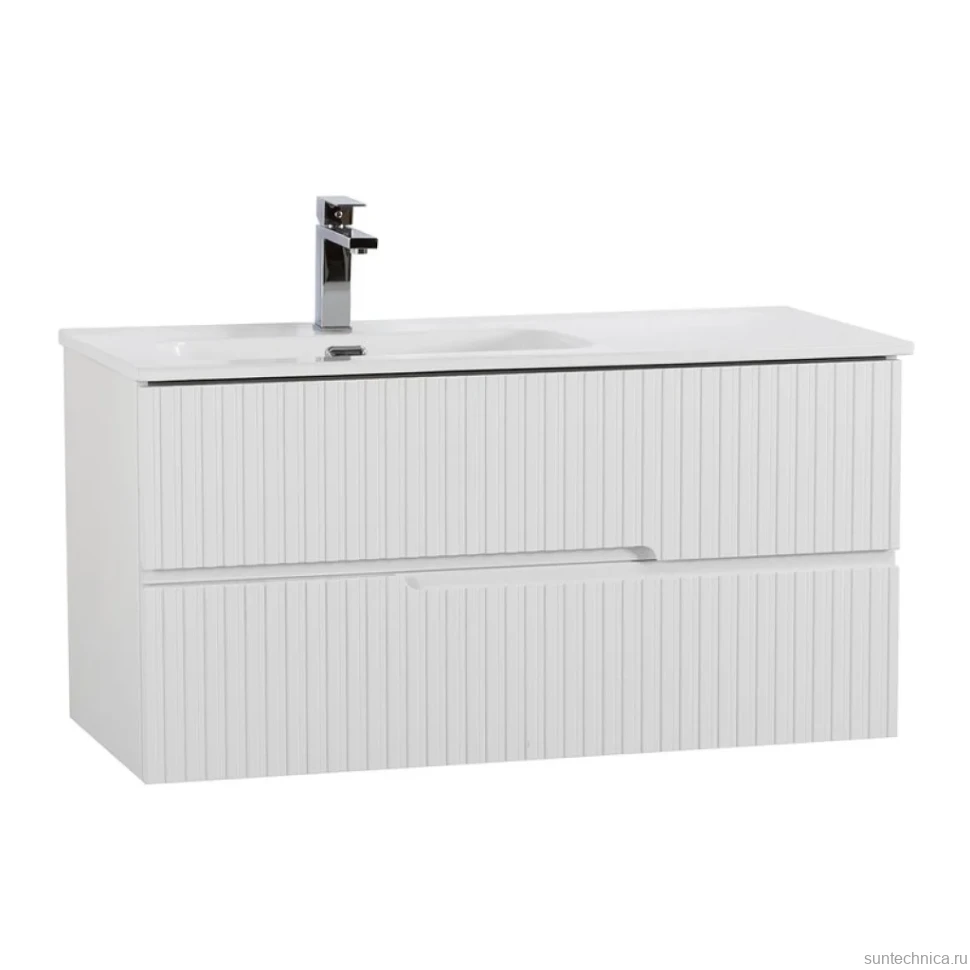Мебель для ванной комнаты Cezares Duet 100 L bianco lucido, раковина Cezares CZR-8095-100-L