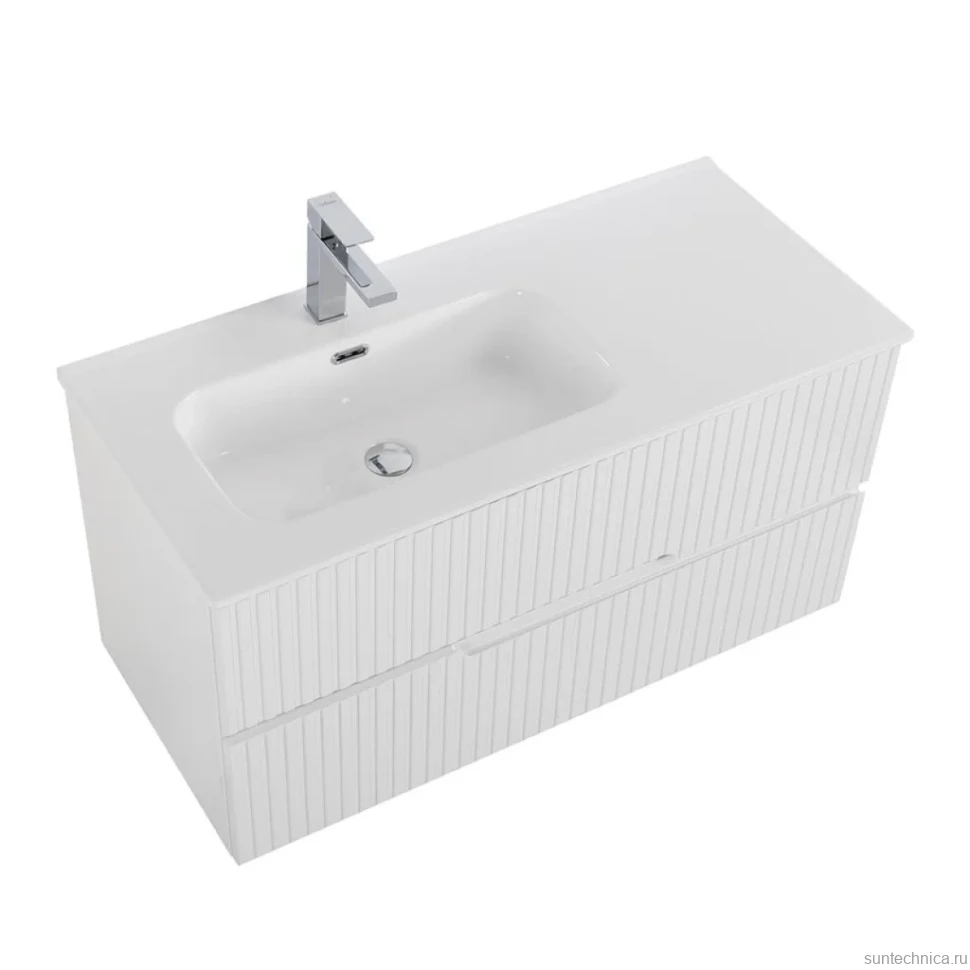 Мебель для ванной комнаты Cezares Duet 100 L bianco lucido, раковина Cezares CZR-8095-100-L