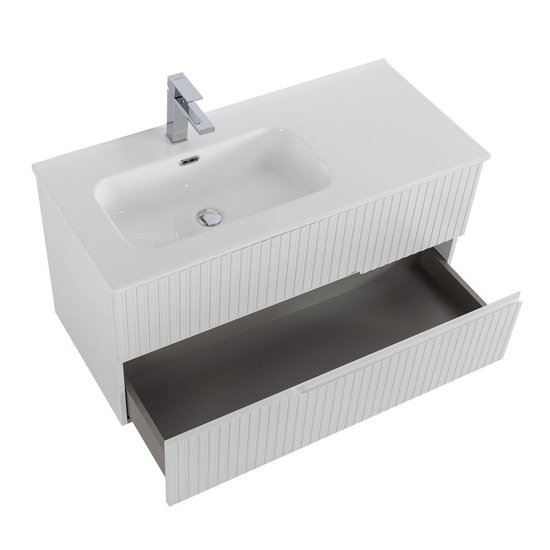 Мебель для ванной комнаты Cezares Duet 100 L bianco lucido, раковина Cezares CZR-8095-100-L