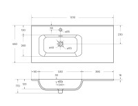 Мебель для ванной комнаты Cezares Duet 100 L bianco lucido, раковина Cezares CZR-8095-100-L