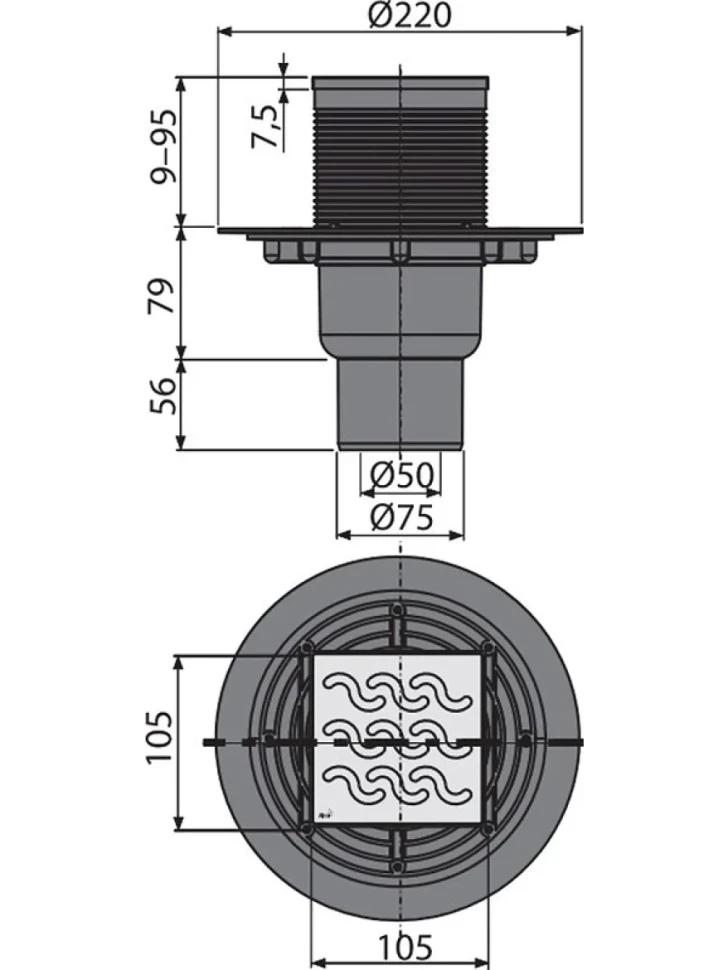 Душевой трап AlcaPlast APV202