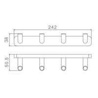 Планка с 4 крючками Raglo R320.054.33, медь Планка с 4 крючками Raglo R320.054.33, медь