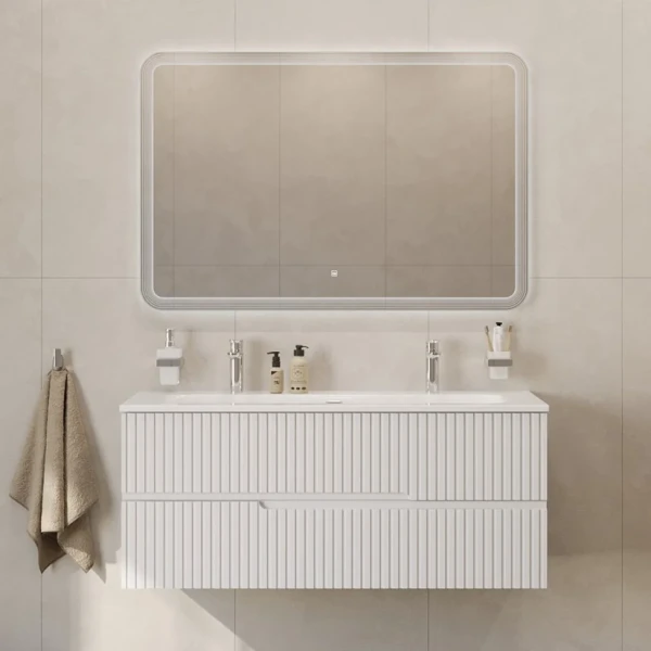 Мебель для ванной комнаты Cezares Duet 120 bianco lucido, раковина Cezares CZR-8073-120-1-2