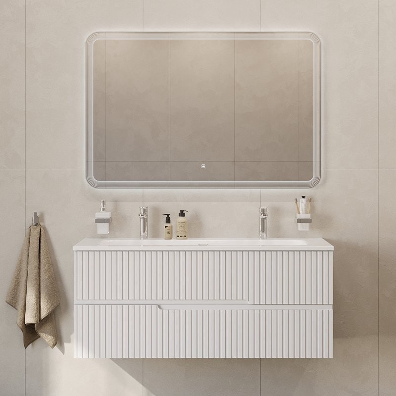 Мебель для ванной комнаты Cezares Duet 120 bianco lucido, раковина Cezares CZR-8073-120-1-2