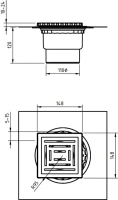Душевой трап Berges Zentrum Uno 090472 15x15 см, матовый хром