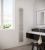 Полотенцесушитель электрический Terminus Quatro 4670078554666 160x20 см, нержавеющая сталь полированная, I-образный, с полкой