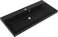 Тумба с раковиной BelBagno Vittoria 90 подвесная, grigio opaco, черная матовая раковина