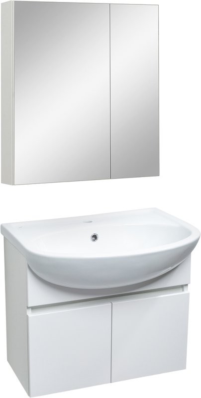 Тумба под раковину без столешницы Runo Лада 60 подвесная, белая