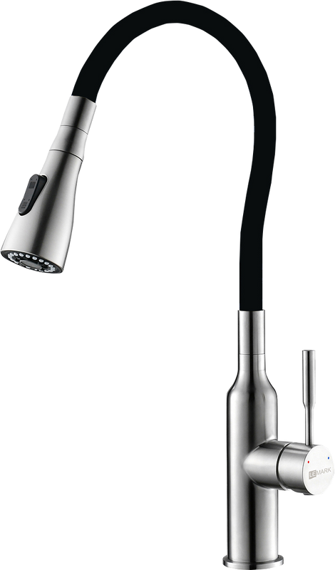 Смеситель для кухни Lemark Expert LM5082S-Black с гибким изливом