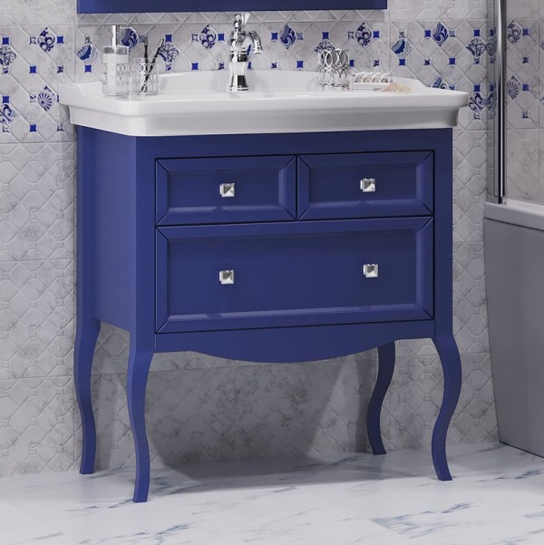 Тумба с раковиной Opadiris Валери 85 сапфир