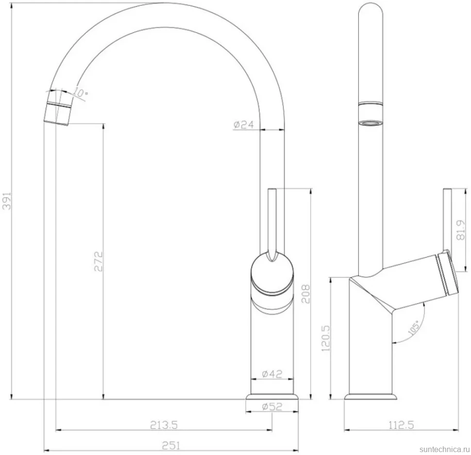 Смеситель для кухни Lemark Minima LM3805C
