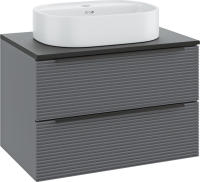 Мебель для ванной комнаты Runo Орлеан 70 серая, черная, раковина Nuovo 50