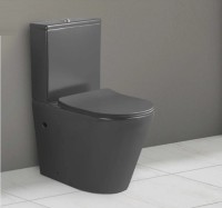 Унитаз-компакт напольный Ceruttispa Sella CT9865 безободковый, с микролифтом, матовый черный