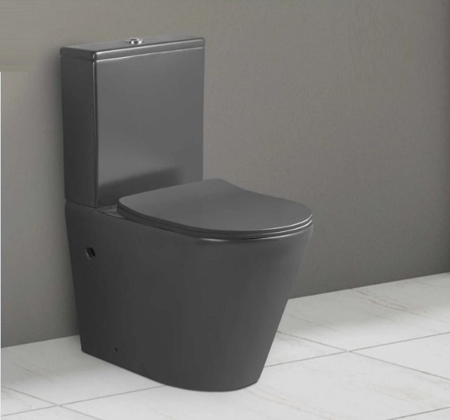 Унитаз-компакт напольный Ceruttispa Sella CT9865 безободковый, с микролифтом, матовый черный