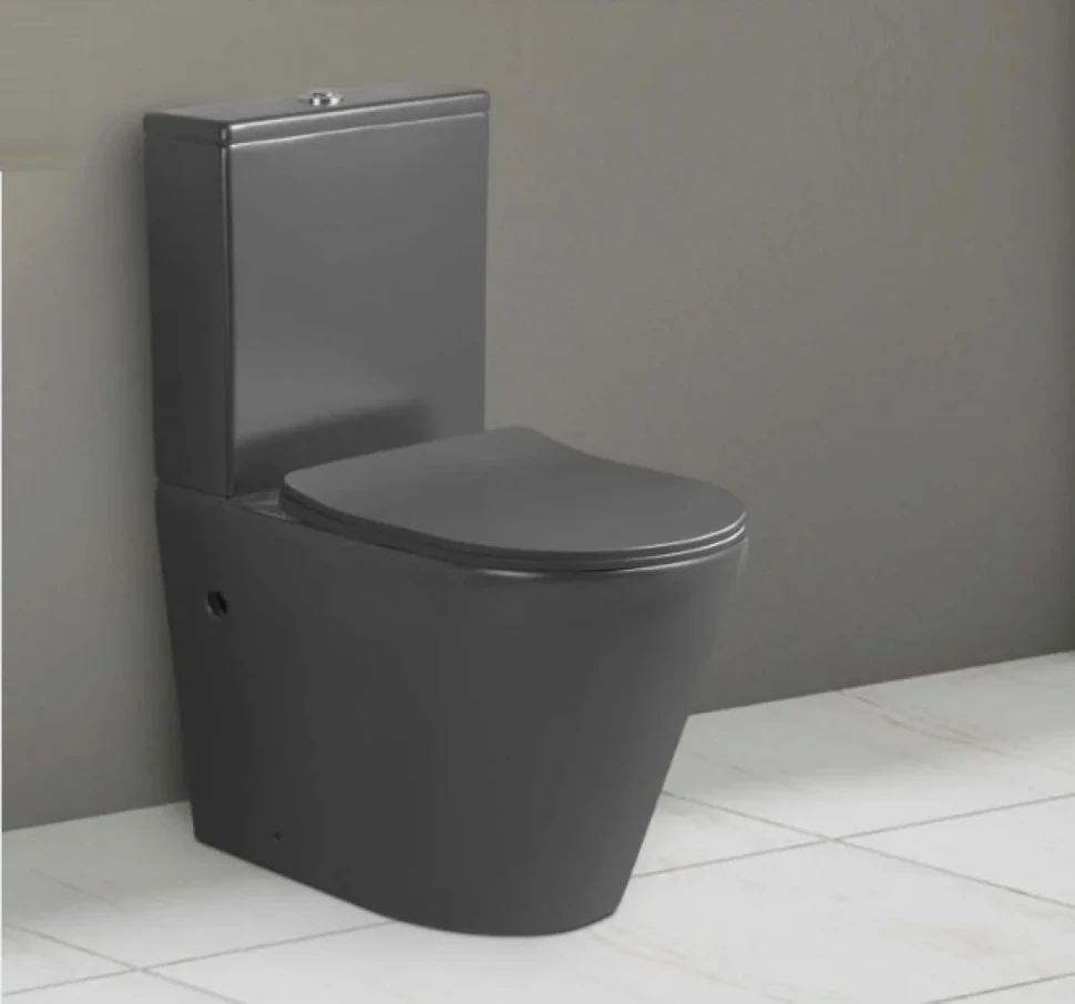 Унитаз-компакт напольный Ceruttispa Sella CT9865 безободковый, с микролифтом, матовый черный