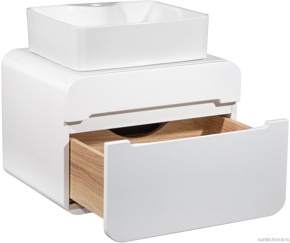 Мебель для ванной комнаты Runo Ницца 60 белая, раковина Lavello 50