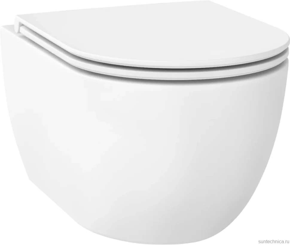 Унитаз подвесной Wellsee Chalice Perfection 182608001 безободковый, с микролифтом, матовый белый
