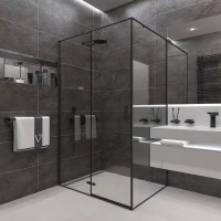 Душевой уголок Veconi Rovigo RV-073B 120x80, профиль черный