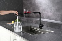 Смеситель для кухни AQUAme Cucina с выдвижным изливом AQM9902MB