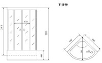 Душевая кабина Timo Standart T-1190 с высоким поддоном, с сиденьем