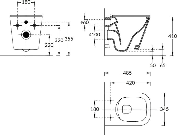 Унитаз подвесной KERAMA MARAZZI Cubo CU.wc.02 безободковый, с микролифтом