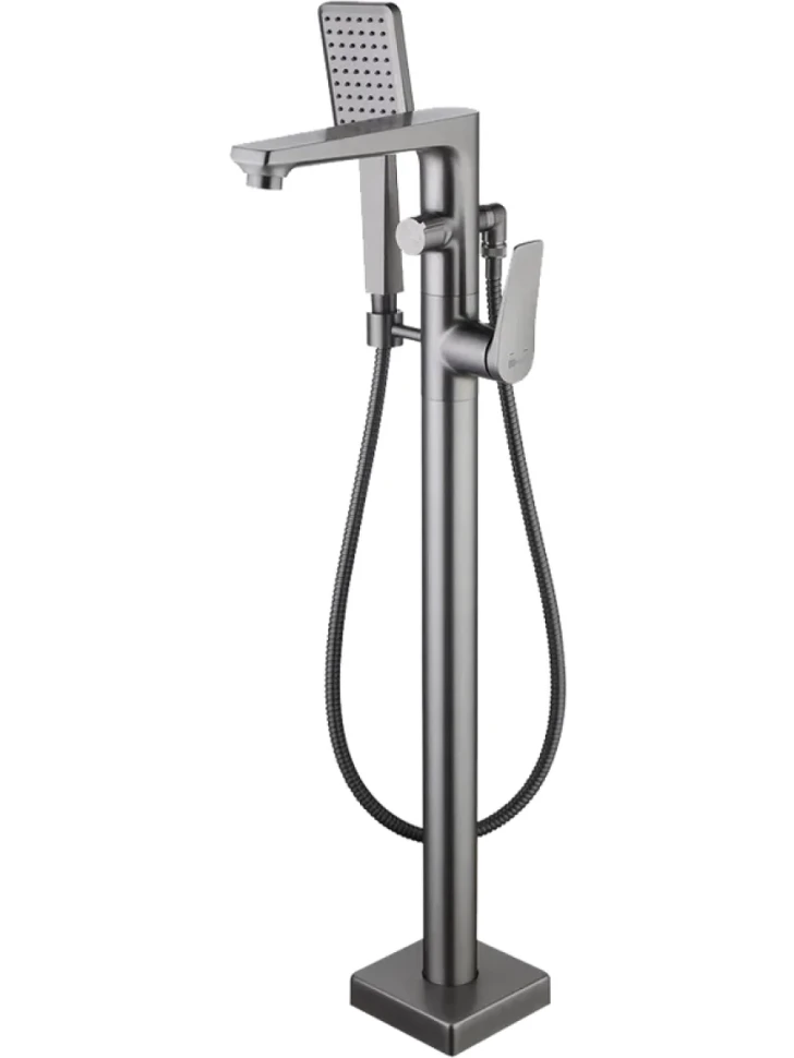 Напольный смеситель для ванны с душем Lemark Bronx LM3744GM графит