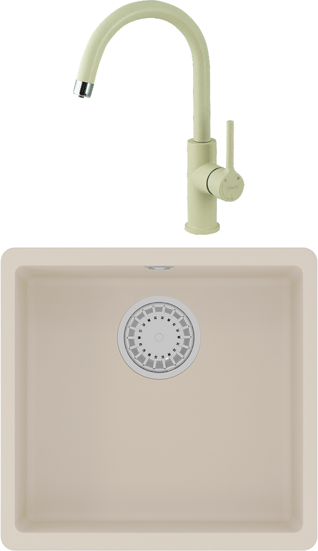 Комплект Мойка Lemark Sinara 440-U 9910072 шампань + Смеситель Comfort LM3073PSH шампань