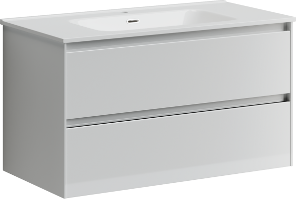 Тумба под раковину Sancos Cento 89 см белый глянец