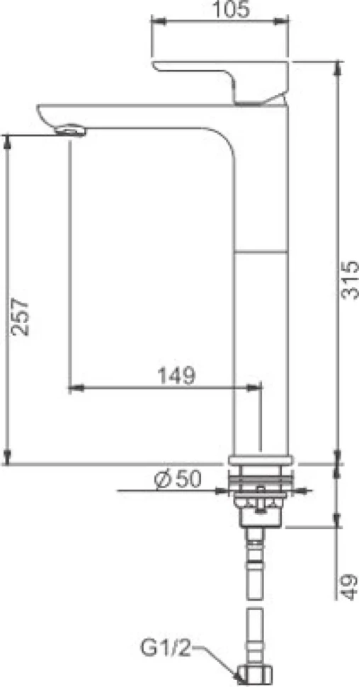 Смеситель для раковины Gappo G48 G1048-2 белый, хром
