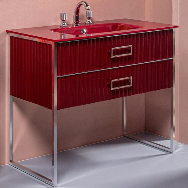 Тумба под раковину Armadi Art Monaco 100 бордо, хром