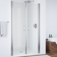 Душевая дверь в нишу Vegas Glass E2P 95 08 01 профиль глянцевый хром, стекло прозрачное