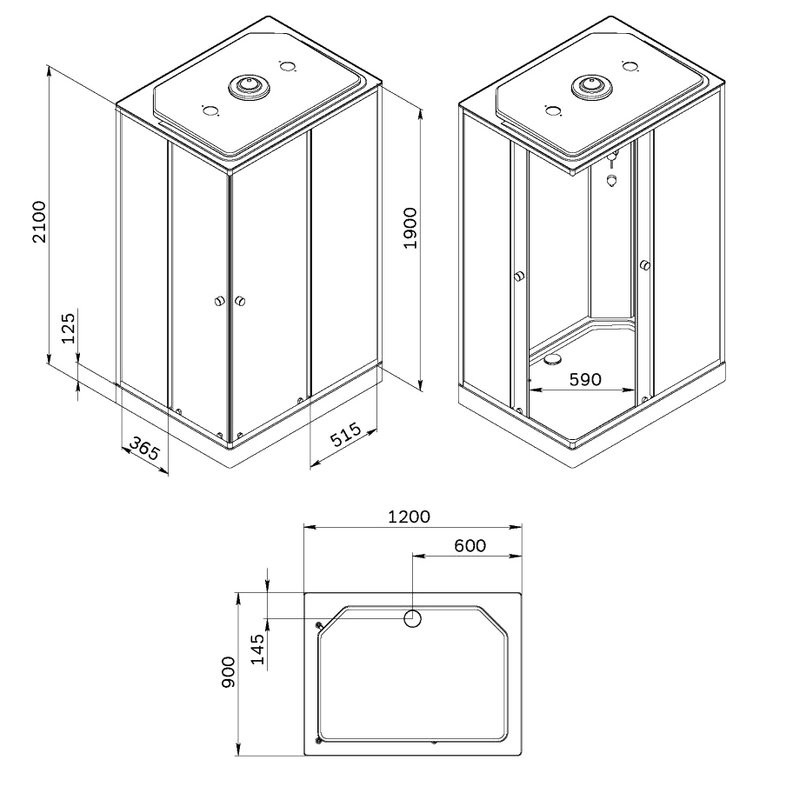 Душевая кабина AM.PM X-Joy W94C-403-12090BT 120х90