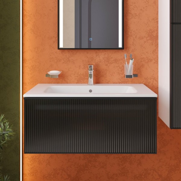 Тумба с раковиной STWORKI Левангер 80 белая матовая