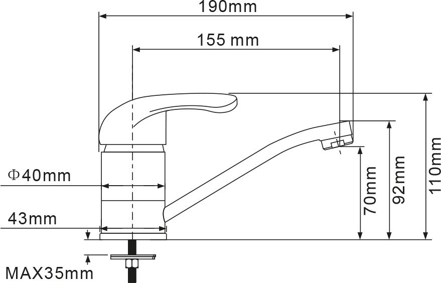 Смеситель для раковины Olive'S Profi PF1501 хром