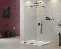 Душевая перегородка Cezares Liberta -L-2-90-120-C-NERO профиль черный, стекло прозрачное