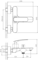 Смеситель для ванны с душем Haiba HB60616