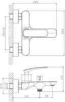Смеситель для ванны с душем Haiba HB60616