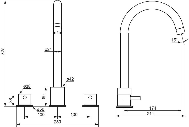 Смеситель для раковины Damixa Scandinavian Pure 360200300 черный
