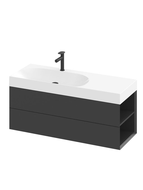 Тумба с раковиной Ravak Lite SD 120 R матовая черная