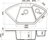 Комплект Мойка Omoikiri Yonaka 98-C бежевая + Измельчитель Nagare slim 500