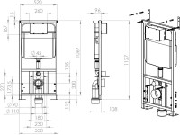 Комплект Унитаз подвесной SantiLine SL-5027MB безободковый, с микролифтом, система смыва Tornado + Инсталляция SantiLine SL-04 с черной кнопкой смыва