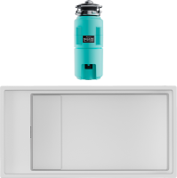 Комплект Мойка Omoikiri Kinaru 86-U/I-WH белая + Измельчитель Nagare slim 1250-AZ azur blue