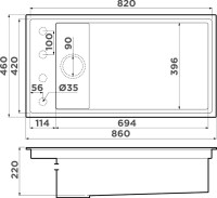 Комплект Мойка Omoikiri Kinaru 86-U/I-WH белая + Измельчитель Nagare slim 1250-AZ azur blue