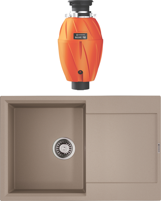 Комплект Мойка Omoikiri Daisen 78T-SA бежевая + Измельчитель Nagare 750