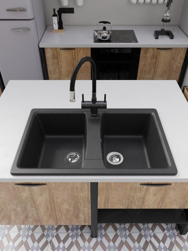 Мойка кухонная Domaci Болонья М-26-002 черная