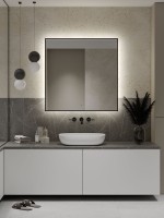 Зеркало CONTINENT Led Amer 100х100 см, сенсорное, с холодной подсветкой