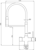 Смеситель для кухни Steel Hammer SH 2003 BRONZE бронза, с гибким изливом