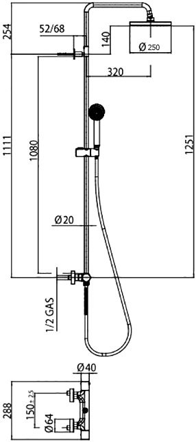 Душевая стойка Bossini Elios L10172.073
