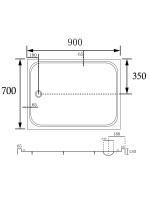 Поддон для душа Abber AD3C097 90х70 см, белый